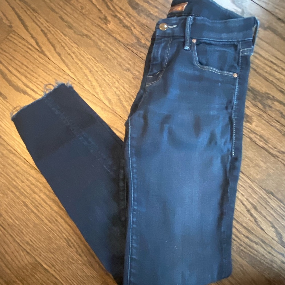 Mother raw hem skinny jean